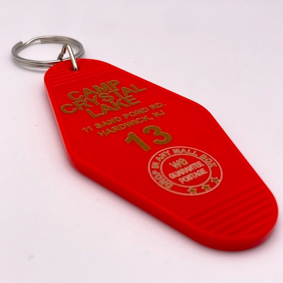 CAMP CRYSTAL LAKE | Motel-Style Key Fob | Bag Charm | Keychain (Brand New!) ❤️ - Picture 3 of 5